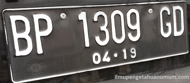 Kode Plat Nomor/ Tanda Nomor Kendaraan Bermotor di Indonesia