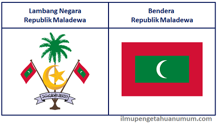 Lambang negara Maladewa dan Bendera Maladewa (Maldives)
