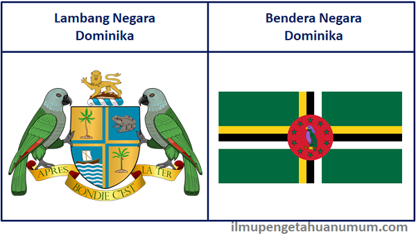 lambang negara Dominika dan Bendera Dominika